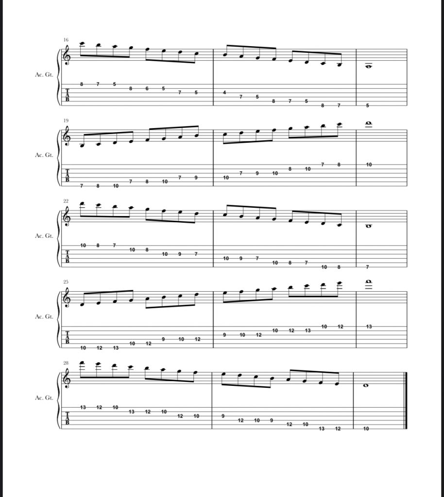 a minor c major scale